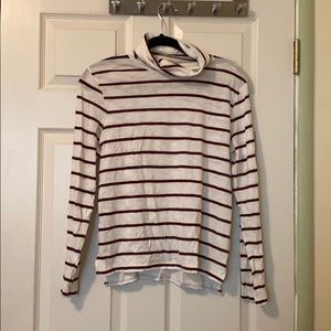 Madewell Whisper Cotton Striped Turtleneck